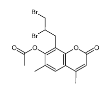 4,6-dimethyl-7-acetoxy-8-(2',3'-dibromopropyl)coumarin结构式