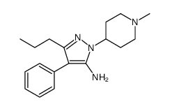 1H-Pyrazol-5-amine, 1-(1-methyl-4-piperidinyl)-4-phenyl-3-propyl结构式