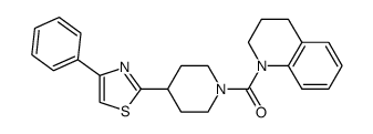 (3,4-Dihydro-2H-quinolin-1-yl)[4-(4-phenylthiazol-2-yl)piperidin-1-yl]methanone结构式