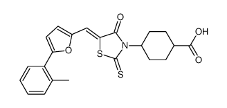 4-{4-oxo-2-thioxo-5-[1-(5-o-tolylfuran-2-yl)methylidene]thiazolidin-3-yl}cyclohexanecarboxylic acid Structure