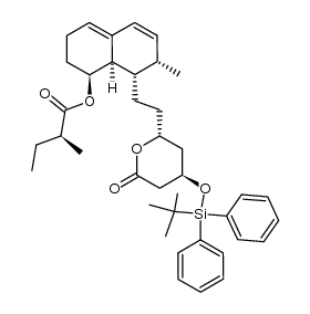 (S)-(1S,7S,8S,8aR)-8-(2-((2R,4R)-4-((tert-butyldiphenylsilyl)oxy)-6-oxotetrahydro-2H-pyran-2-yl)ethyl)-7-methyl-1,2,3,7,8,8a-hexahydronaphthalen-1-yl 2-methylbutanoate结构式