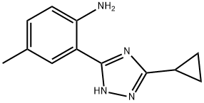 2-(3-cyclopropyl-1H-1,2,4-triazol-5-yl)-4-methylaniline structure