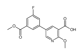 5-(3-fluoro-5-methoxycarbonylphenyl)-2-methoxypyridine-3-carboxylic acid Structure
