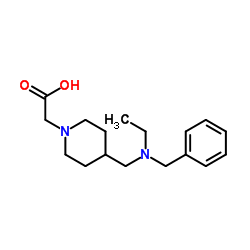 (4-{[Benzyl(ethyl)amino]methyl}-1-piperidinyl)acetic acid Structure