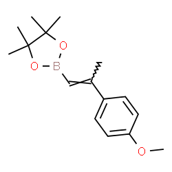 2-(2-(4-methoxyphenyl)prop-1-en-1-yl)-4,4,5,5-tetramethyl-1,3,2-dioxaborolane structure