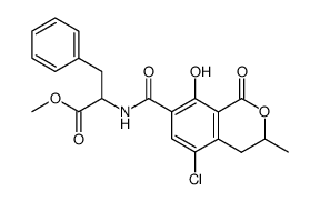 N-[(5-Chloro-3,4-dihydro-8-hydroxy-3-methyl-1-oxo-1H-2-benzopyran-7-yl)carbonyl]-L-phenylalanine methyl ester结构式