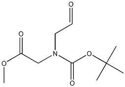 N-[叔丁氧羰基]-N-(2-氧代乙基)甘氨酸甲酯结构式