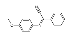 [2-Phenyl-glyoxylsaeurenitril]-[4-methoxy-phenylimin]结构式