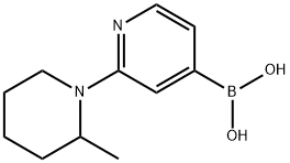 2-(2-Methylpiperidin-1-yl)pyridine-4-boronic acid结构式