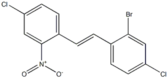 (E)-2-bromo-4-chloro-1-(4-chloro-2-nitrostyryl)benzene structure