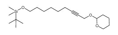 tert-butyldimethyl((9-((tetrahydro-2H-pyran-2-yl)oxy)non-7-yn-1-yl)oxy)silane结构式