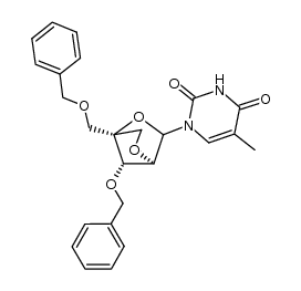 (3R/S)-(1S,4R,7S)-7-benzyloxy-1-benzyloxymethyl-3-(thymin-1-yl)-2,5-dioxabicyclo[2.2.1]heptane Structure