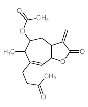 [4-methyl-10-methylidene-9-oxo-5-(3-oxobutyl)-8-oxabicyclo[5.3.0]dec-5-en-3-yl] acetate Structure