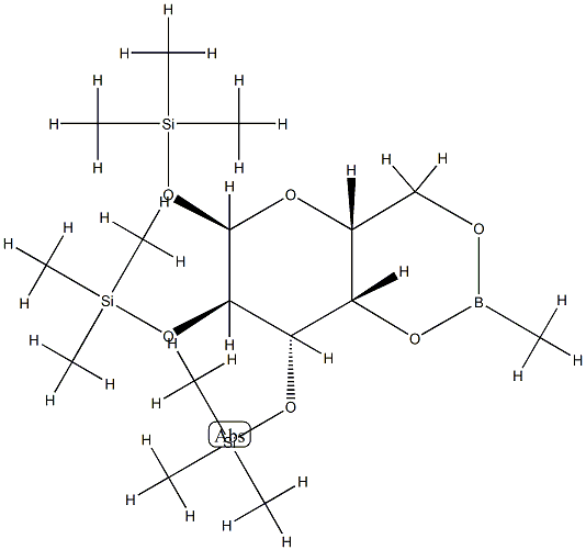 4-O,6-O-Methylboranediyl-1-O,2-O,3-O-tris(trimethylsilyl)-α-D-galactopyranose structure