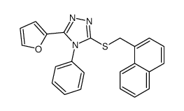 3-(furan-2-yl)-5-(naphthalen-1-ylmethylsulfanyl)-4-phenyl-1,2,4-triazole结构式