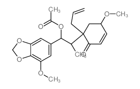 2-Cyclohexen-1-one,6-[(1S,2R)-2-(acetyloxy)-2-(7-methoxy-1,3-benzodioxol-5-yl)-1-methylethyl]-4-methoxy-6-(2-propen-1-yl)-,(4R,6R)- picture