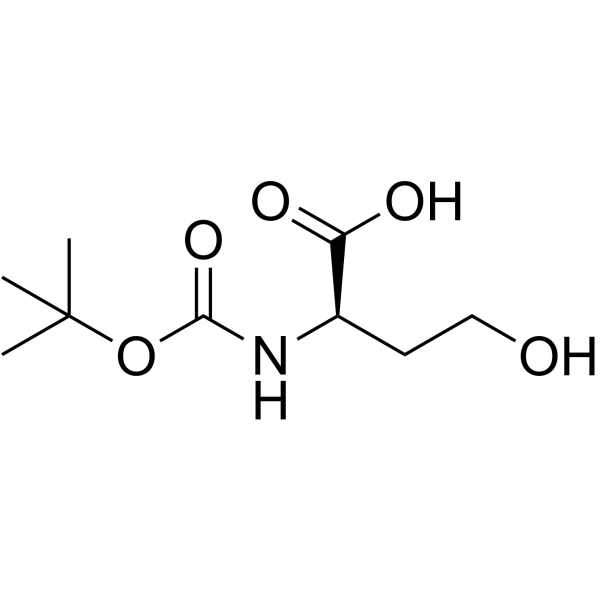 (R)-2-((叔丁氧羰基)氨基)-4-羟基丁酸结构式