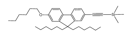 2-(7-hexyloxy-9,9'-dihexylfluorenyl)trimethylsilylacetylene结构式