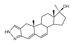 17-methyl-1'(2')H-androsta-4,6-dieno[3,2-c]pyrazol-17-ol结构式