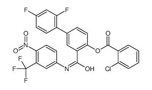 [4-(2,4-difluorophenyl)-2-[[4-nitro-3-(trifluoromethyl)phenyl]carbamoyl]phenyl] 2-chlorobenzoate Structure