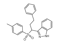 3-{1-[(4-methylphenyl)sulfonyl]-3-phenylpropyl}-1H-indazole结构式