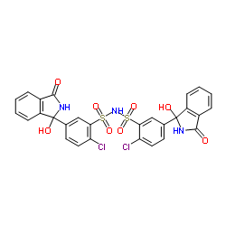 2-Chloro-N-{[2-chloro-5-(1-hydroxy-3-oxo-2,3-dihydro-1H-isoindol-1-yl)phenyl]sulfonyl}-5-(1-hydroxy-3-oxo-2,3-dihydro-1H-isoindol-1-yl)benzenesulfonamide结构式