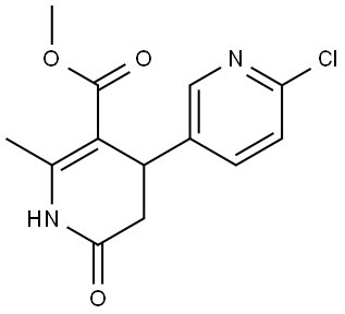 [3,4′-Bipyridine]-3′-carboxylic acid, 6-chloro-1′,4′,5′,6′-tetrahydro-2′-methyl-6′-oxo-, methyl ester Structure