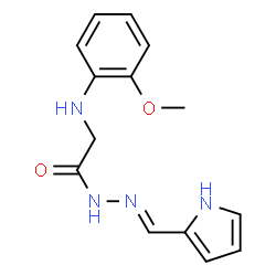 2-[(2-methoxyphenyl)amino]-N'-(1H-pyrrol-2-ylmethylene)acetohydrazide (non-preferred name)结构式