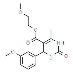 2-methoxyethyl 4-(3-methoxyphenyl)-6-methyl-2-oxo-1,2,3,4-tetrahydropyrimidine-5-carboxylate结构式