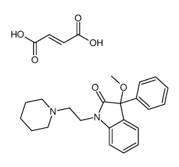 (E)-but-2-enedioic acid,3-methoxy-3-phenyl-1-(2-piperidin-1-ylethyl)indol-2-one结构式