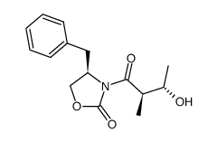 (4R,2'R,3'S)-N-(3-hydroxy-2-methylbutanoyl)-4-benzyl-2-oxazolidinone Structure