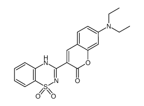 7-Diethylamino-3-(1,1-dioxo-1,4-dihydro-1λ6-benzo[1,2,4]thiadiazin-3-yl)-chromen-2-one Structure