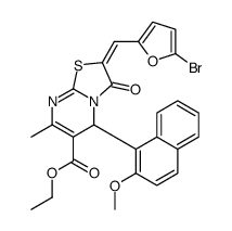 ethyl 2-[(5-bromofuran-2-yl)methylidene]-5-(2-methoxynaphthalen-1-yl)-7-methyl-3-oxo-5H-[1,3]thiazolo[3,2-a]pyrimidine-6-carboxylate Structure