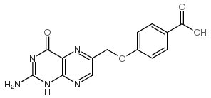 Benzoic acid,4-[(2-amino-3,4-dihydro-4-oxo-6-pteridinyl)methoxy]- structure