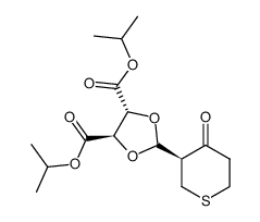 3(S)-[(4'R,5'R)-di-isopropyloxycarbonyl-1',3'-dioxolan-2'-yl]-tetrahydro-thiopyran-4-one结构式