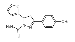 5-(furan-2-yl)-3-p-tolyl-4,5-dihydro-1h-pyrazole-1-carbothioamide structure