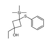 1-ethyl-3-phenylsulfanyl-3-trimethylsilylcyclobutan-1-ol Structure