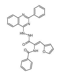 N-{(Z)-2-Furan-2-yl-1-[N'-(2-phenyl-quinazolin-4-yl)-hydrazinocarbonyl]-vinyl}-benzamide Structure