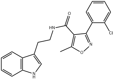 (3-(2-chlorophenyl)-5-methylisoxazol-4-yl)-n-(2-indol-3-ylethyl)formamide结构式