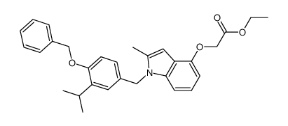 ethyl [1-(4-benzyloxy-3-isopropylbenzyl)-2-methyl-1H-indol-4-yloxy]acetate结构式