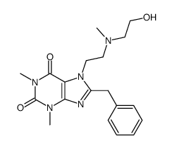 8-benzyl-7-{2-[(2-hydroxy-ethyl)-methyl-amino]-ethyl}-1,3-dimethyl-3,7-dihydro-purine-2,6-dione结构式