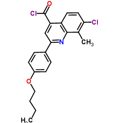 2-(4-Butoxyphenyl)-7-chloro-8-methyl-4-quinolinecarbonyl chloride图片