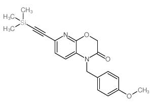 1-(4-甲氧基苄基)-6-((三甲基甲硅烷基)乙炔)-1-(4-甲氧基beh-吡啶并[2,3-b][1,4]噁嗪-2(3h)-酮结构式