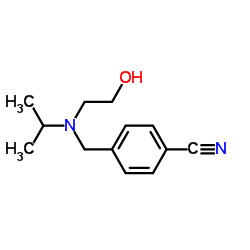 4-{[(2-Hydroxyethyl)(isopropyl)amino]methyl}benzonitrile结构式