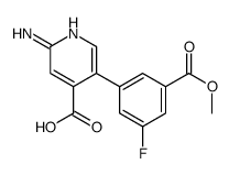 2-amino-5-(3-fluoro-5-methoxycarbonylphenyl)pyridine-4-carboxylic acid Structure