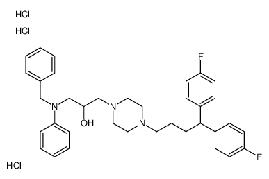 1-(N-benzylanilino)-3-[4-[4,4-bis(4-fluorophenyl)butyl]piperazin-1-yl]propan-2-ol,trihydrochloride Structure