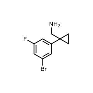 1-(3-溴-5-氟苯基)环丙烯甲胺结构式