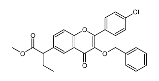 methyl 2-[2-(4-chlorophenyl)-4-oxo-3-phenylmethoxychromen-6-yl]butanoate结构式