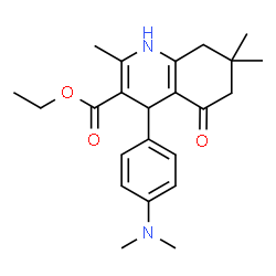 ethyl 4-(4-(dimethylamino)phenyl)-2,7,7-trimethyl-5-oxo-1,4,5,6,7,8-hexahydroquinoline-3-carboxylate结构式