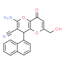 2-Amino-6-(hydroxymethyl)-4-(1-naphthyl)-8-oxo-4,8-dihydropyrano[3,2-b]pyran-3-carbonitrile Structure